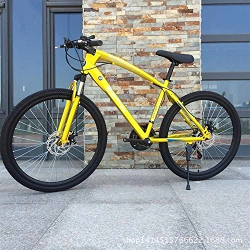Mountain Bike : YIWU Double Disc della Bici di Montagna della Bicicletta 26 Pollici Un Freno Mountain Bike (Colore : Spoke Wheel Golden, Dimensioni : 26 inch x17 inch)