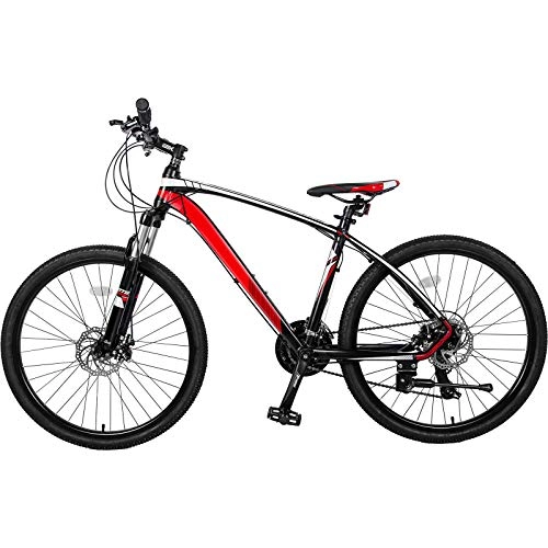 Mountain Bike : YXACETX Bicicletta da Montagna A 24 velocità in Alluminio da 26 Pollici con Forchetta A Sospensione Red