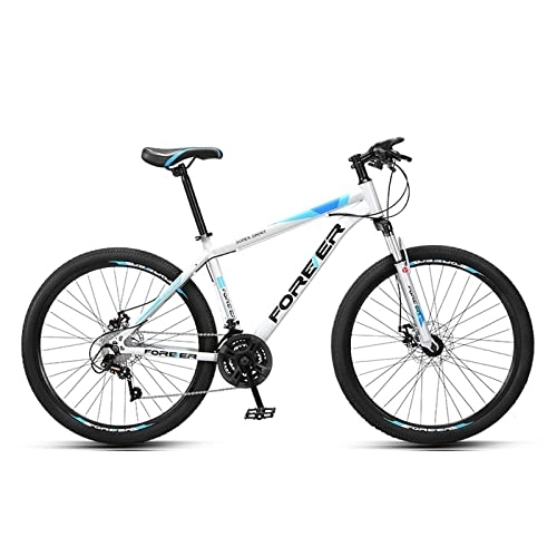 Mountain Bike : zcyg Mountain Bike da 26 Pollici, Trasmissione A velocità Completa 21 con Bicicletta MTB per Uomo per Uomini(Color:Bianco+Blu)