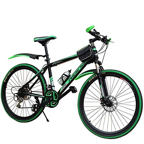 Mountain Bike : ZGGLORY Mountain Bike, 21 velocità variabile / Doppio Freno a Disco, Bicicletta da Corsa per Studenti Adulti per Unisex (26 Pollici)-A