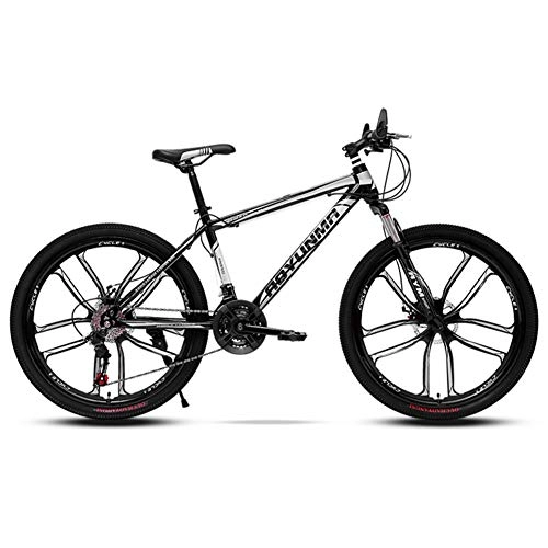 Mountain Bike : ZGGLORY Mountain Bike con Telaio in Alluminio Bicicletta, 10 Ruote a Raggi Freni a Disco Bicicletta / Fuoristrada (26 '', 21 velocità variabile)-D
