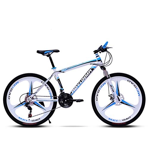 Mountain Bike : ZKHD 24 / 26 Pollici 3-Wheel 24-velocit Montagna Che Attraversa Il Paese A velocit Variabile Biciclette, Urban-Shock Absorbing Biciclette, Quattro Colori tra Cui Scegliere, White Blue, 24 inch