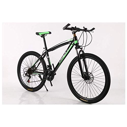 Mountain Bike : ZUQIEE Mountain Bike. Outdoor Sport Mountain Bikes Biciclette 2130 Costi Shimano HighCarbon Telaio in Acciaio a Doppio Freno a Disco (Color : Green, Size : 27 Speed)