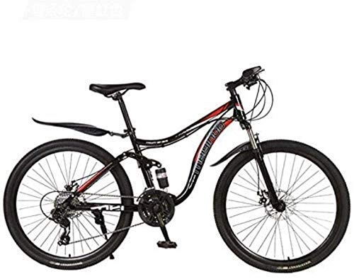 Mountain Bike : ZY Mountain Bike Bicicletta, Acciaio al Carbonio Telaio MTB Bike Sospensione Doppia con Seduta Regolabile, Doppio Freno a Disco, 26 Pollici Ruote 5-27 (Colore: B, Dimensione: 27 velocit) LOLDF1
