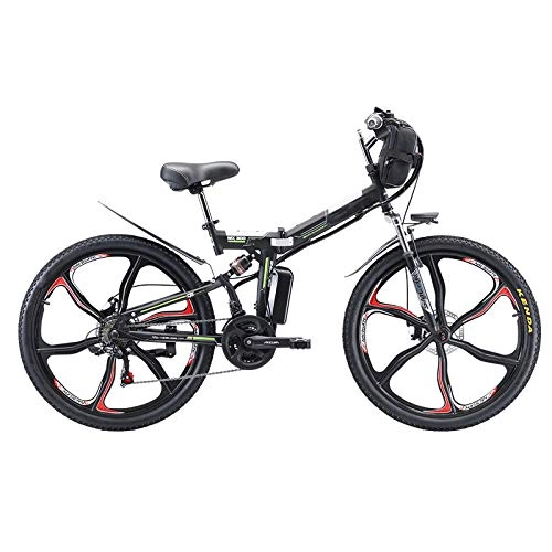 Bicicleta de montaña eléctrica plegables : 48V 8AH / 13AH / 20AH 350W Bicicleta Plegable Eléctrica Bicicleta De Ciudad De Suspensión Completa, Material De Acero con Alto Contenido De Carbono, 26 Pulgadas Batería De Litio Extraíble, 13A
