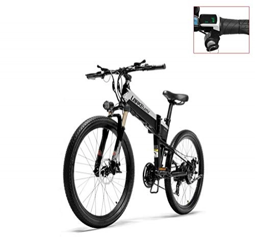 Bicicleta de montaña eléctrica plegables : AISHFP Adultos 26 Pulgadas Electric Mountain Bike Soft Tail, batería de Litio de 36V Bicicleta eléctrica, Marco Plegable de aleación de Aluminio, 21 de Velocidad, A