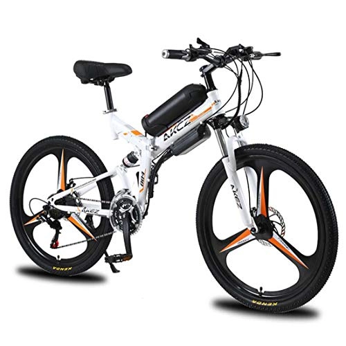 Bicicleta de montaña eléctrica plegables : AISHFP Batería de Litio de la montaña de Adulto Bicicleta eléctrica de 36V, Marco Plegable de Acero de Carbono de Alta Bicicleta eléctrica, con Pantalla LCD E-Bikes, A, 10AH