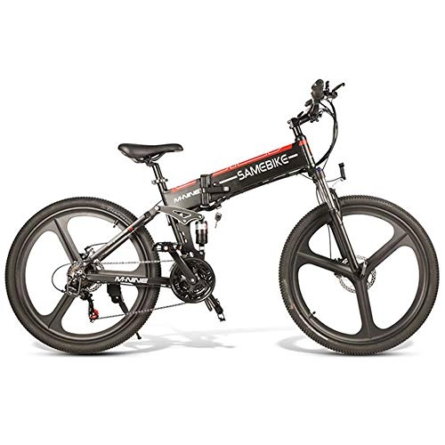 Bicicleta de montaña eléctrica plegables : AKT 26 Pulgadas Bicicleta Eléctrica Plegable para Desplazamientos de la Ciudad 21 MTB de Velocidad de Cambio Batería de Litio 48V 10A / Velocidad Máxima 35KMH / Kilometraje: 30-60 km