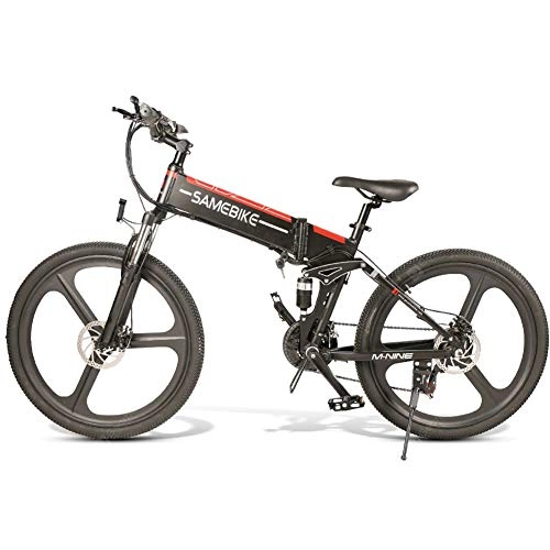 Bicicleta de montaña eléctrica plegables : ASTOK Bicicleta Eléctrica Plegable, Ebike Plegable 350W con Rueda de 26 Pulgadas, Batería de Litio 48V 10.4Ah y Suspensión, Engranaje de 21 Velocidad
