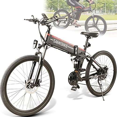 Bicicleta de montaña eléctrica plegables : Auto parts Bicicleta eléctrica E Bike Bicicletas urbanas Bicicleta Plegable Bicicleta Fabricada en Aluminio de aviación, batería de 48 V 10Ah, Motor de 500 W, Alcance hasta 35 km, Black