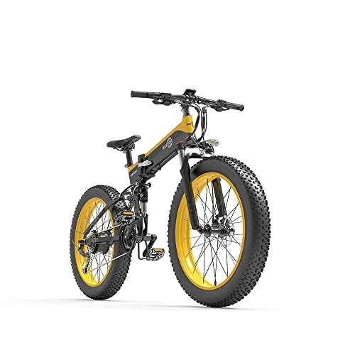 Bicicleta de montaña eléctrica plegables : Bezior Bicicleta Electrica X1500 para Adultos, Plegable 26 "x 4.0 Bicicleta Eléctrica, 48V 12.8Ah Batería de Litio Extraíble, Bicicleta de Montaña Eléctrica 27 Velocidades Gear Ebikes