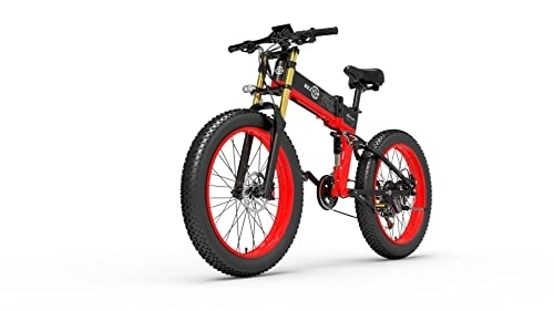 Bicicleta de montaña eléctrica plegables : Bezior Electric Bike X Plus para Adultos, Plegable 26" x4.0 Fat Tire Bicicleta eléctrica, 48V 17.5Ah batería de Litio extraíble, Bicicleta de montaña eléctri