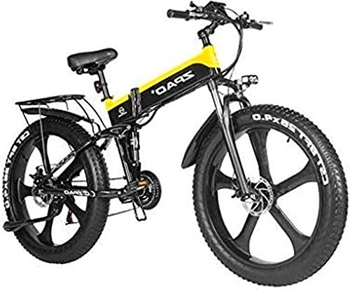 Bicicleta de montaña eléctrica plegables : Bicicleta electrica, Bicicleta eléctrica, bicicleta eléctrica con 48V 12.8Ah Batería de litio de carga extraíble / 21 velocidades / 26 pulgadas Súper ligero, Bicicleta de cercanías urbanas para hombre