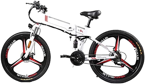 Bicicleta de montaña eléctrica plegables : Bicicleta electrica Bicicleta plegable de la bicicleta de montaña eléctrica 350W 21 velocidad de la aleación de magnesio llanta plegable bicicleta ultralight oculto batyyyered bicicleta adulto movilid