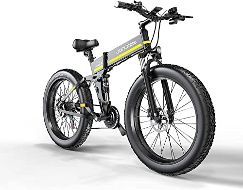 Bicicleta de montaña eléctrica plegables : Bicicleta Eléctrica 26" x 4.0 Fat Tire, Shimano 7vel, Frenos hidráulicos XOD Delanteros y Traseros, H26 Bicicleta eléctrica Urbana Plegable con, batería extraíble de 48V 12.8Ah
