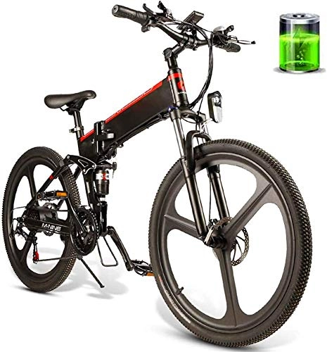 Bicicleta de montaña eléctrica plegables : Bicicletas eléctricas para adultos Bicicleta eléctrica plegable de 26 pulgadas con asistencia eléctrica Bicicleta eléctrica con llanta combinada 48V 10AH 350W Motor Mountain E-Bike Hombre y mujer /