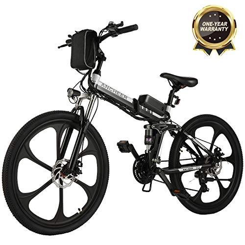 Bicicleta de montaña eléctrica plegables : BIKFUN Bicicleta eléctrica, 20" / 26" Ebike para Adulto, Batería de Litio-Ion(36V, 8Ah), 250W, Transmisión de Velocidad Shimano 7 (26 Bicicleta de montaña Negra)