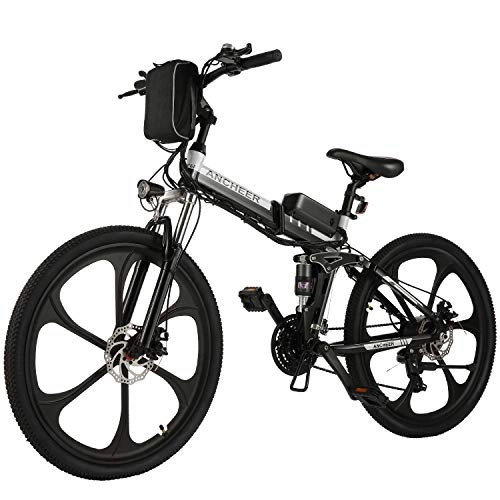 Bicicleta de montaña eléctrica plegables : BIKFUN Bicicleta Eléctrica Plegable, 26" E-Bike para Adulto, Batería de Litio Extraíble(36V, 8Ah), 250W Motor de Alta Velocidad, Shimano 21 Velocidades (26" montaña Negro)