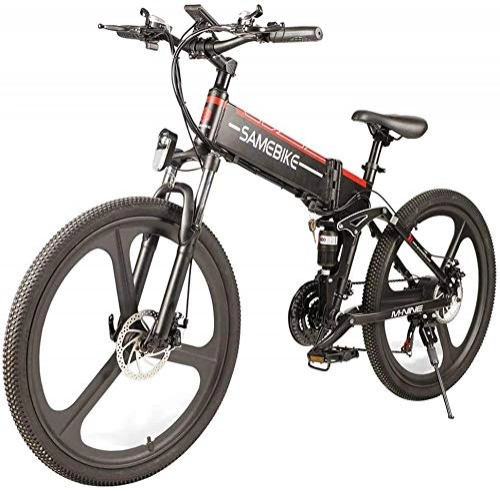 Bicicleta de montaña eléctrica plegables : CARACHOME Bicicleta eléctrica para Adultos, Bicicleta eléctrica Plegable de 26 Pulgadas 48V 10Ah 350W Bicicleta de montaña eléctrica Plegable Cambio de 21 Niveles