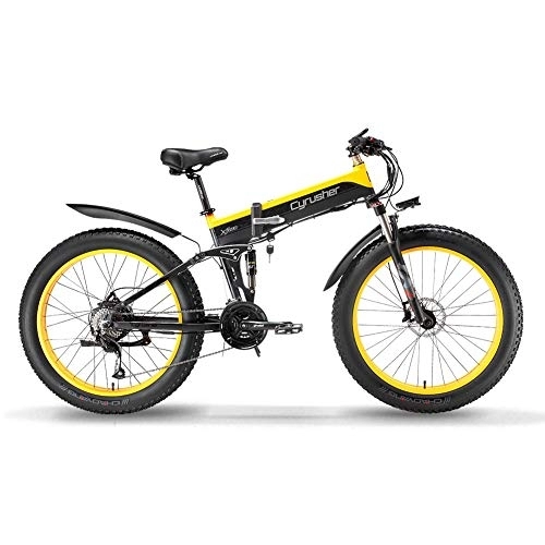 Bicicleta de montaña eléctrica plegables : Extrbici Bicicleta Eléctrica Plegable Big Tire (Amarillo)
