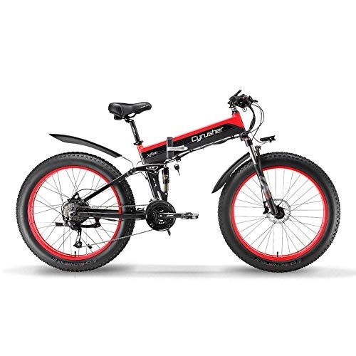 Bicicleta de montaña eléctrica plegables : Extrbici Bicicleta Eléctrica Plegable Big Tire (Rojo)