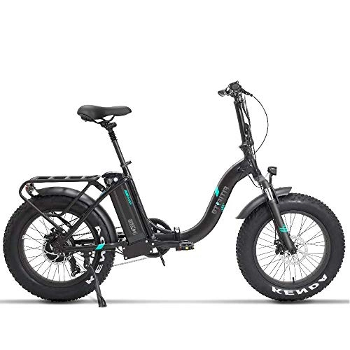 Bicicleta de montaña eléctrica plegables : Fitifito Fatbike Fatbike FT20 - Bicicleta eléctrica plegable de 20 pulgadas, 48 V, 250 W, motor trasero con castillo, 9 velocidades, cambio Shimano