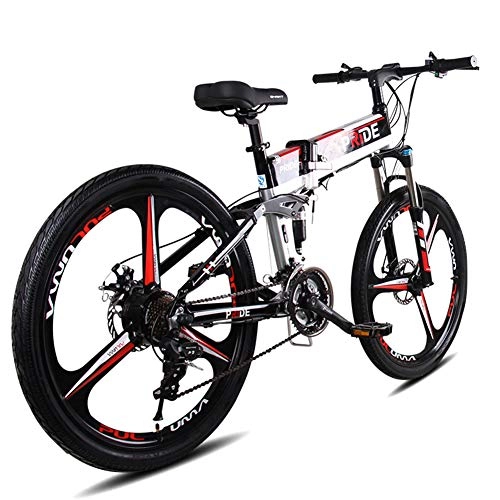 Bicicleta de montaña eléctrica plegables : FJNS BIC de montaña Bici Eléctrica, 500W 26 '' Bicicleta eléctrica con batería extraíble de Iones de Litio de 48V / 12.5 AH para Adultos, 21 velocidades 7 Iones de transmisión, Velocidad 33KM / H