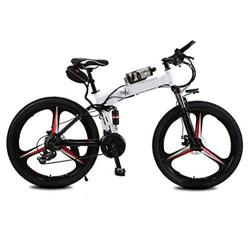 Bicicleta de montaña eléctrica plegables : GJJSZ Bicicleta de montaña eléctrica Mejorada, Bicicleta eléctrica de 250W 26''con batería extraíble de Iones de Litio de 36V 6.8 AH, Cambio de 21 velocidades