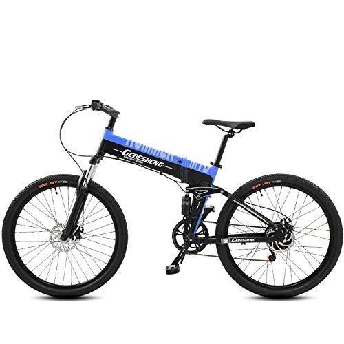 Bicicleta de montaña eléctrica plegables : GTYW, Eléctrico, Plegable, Bicicleta, Montaña, Bicicleta, Ciclomotor Adulto, 70KM Y 1W Km Carga Gratis Dos Versiones, Blue-10000km