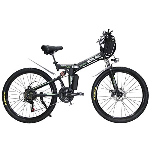 Bicicleta de montaña eléctrica plegables : Hyuhome Ebikes para adultos, bicicleta eléctrica plegable MTB Dirtbike 26" 48 V 10 Ah 350 W IP54 diseño impermeable, fácil de almacenar, bicicletas eléctricas plegables para hombres (100)
