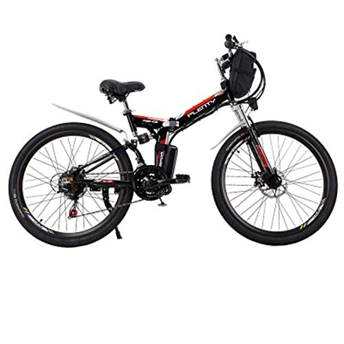 Bicicleta de montaña eléctrica plegables : Jun Bicicleta Elctrica para Adultos, 24 Pulgadas 48V12ah Batera De Litio Aleacin De Aluminio Plegable Bicicleta De Montaa