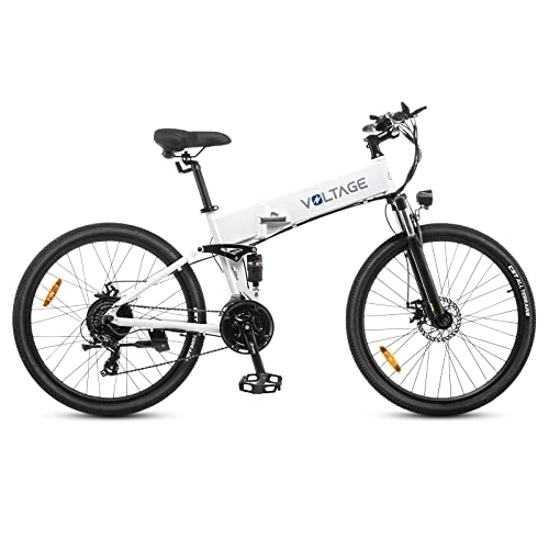 Bicicleta de montaña eléctrica plegables : KAISDA Bicicleta Eléctrica E-MTB 26" 250W Full Suspension, Shimano 21vel, Off-Road Bicicleta Eléctrica de Montaña con Batería Litio Extraíble 36 V 374.4WH, Velocidad Máxima 25 km / h, Unisex (Blanco)