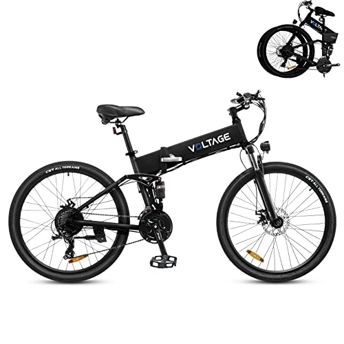 Bicicleta de montaña eléctrica plegables : KAISDA Bicicleta Eléctrica E-MTB 26" 250W Full Suspension, Shimano 21vel, Off-Road Bicicleta Eléctrica de Montaña con Batería Litio Extraíble 36 V 374.4WH, Velocidad Máxima 25 km / h, Unisex (Negro)