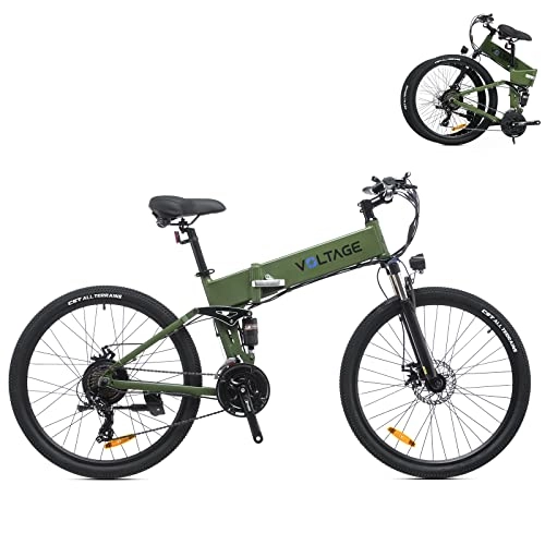 Bicicleta de montaña eléctrica plegables : KAISDA Bicicleta Eléctrica E-MTB 26" 250W Full Suspension, Shimano 21vel, Off-Road Bicicleta Eléctrica de Montaña con Batería Litio Extraíble 36 V 374.4WH, Velocidad Máxima 25 km / h, Unisex (Verde)
