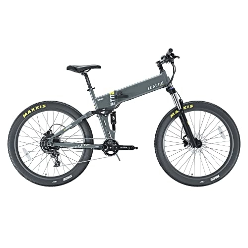 Bicicleta de montaña eléctrica plegables : LEGEND EBIKES ETNA Smart Bicicleta eléctrica de montaña Plegable, Unisex Adulto, Gris Titanium, 36V 14Ah