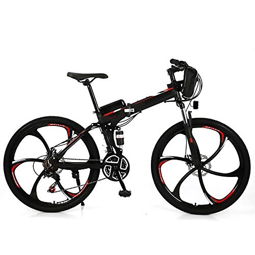 Bicicleta de montaña eléctrica plegables : Liangzi E-Bike Bicicletas eléctricas E Bicicleta Plegable, batería de 36 V, Bicicleta eléctrica Plegable de 26 Pulgadas con Motor de 350 W y Engranajes de 21 velocidades, para Hombres y Mujeres