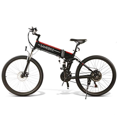 Bicicleta de montaña eléctrica plegables : Lixada Bicicleta eléctrica plegable de 26 pulgadas, con llanta de radios para ciclomotor, motor de 48 V, 500 W