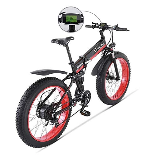 Bicicleta de montaña eléctrica plegables : MEICHEN Bicicleta eléctrica 1000W eléctrica Bici de la Playa 4.0 Fat Tire Bicicleta eléctrica de 48V para Hombre de Bicicleta de montaña de 26 Pulgadas de Nieve E-Bici de la Bicicleta