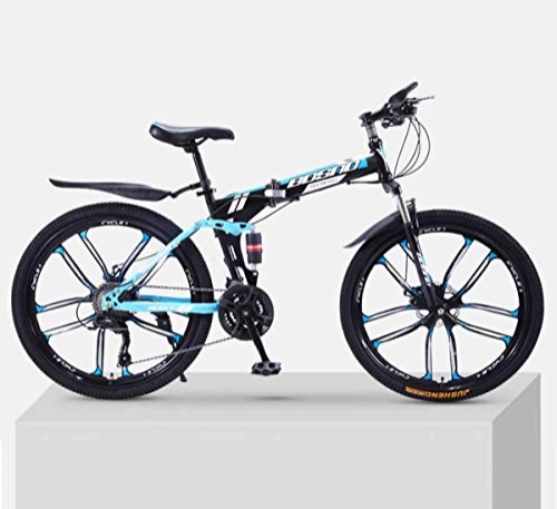 Bicicleta de montaña eléctrica plegables : MYMGG 24 Pulgadas De Doble Amortiguacin Antes Y Despus De Las Bicicletas De Carretera para Hombres Y Mujeres, Black, 24speed