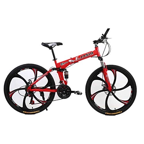 Bicicleta de montaña eléctrica plegables : MYMGG Bicicletas De Carretera Bicicletas Plegables De 21 Velocidades (24 Velocidades, 27 Velocidades) 26 Pulgadas para Hombre Mujer, Rojo, 27 speeds