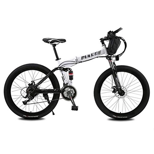 Bicicleta de montaña eléctrica plegables : N&I Upgraded Electric Mountain Bike 250 W 26 '' Electric Bicycle with desmontable 36 V 12 AH Lithium-Ion Battery 21 Speed Shifter with A Bag