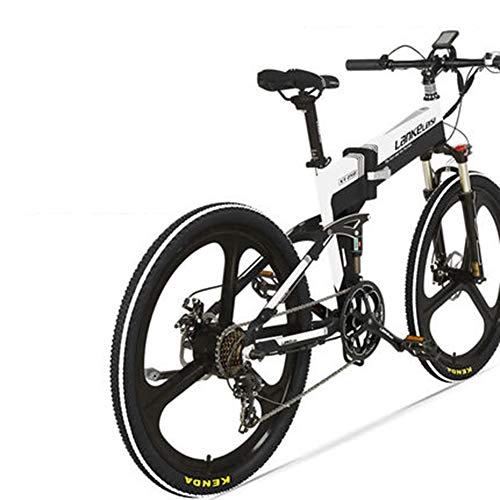 Bicicleta de montaña eléctrica plegables : Pc-Hxl Bicicleta Eléctrica Plegable Bicicleta e Montaña Eléctrica 26 '' con Motor Potente de 400w 48v 10ah Batería Plegable Bicicleta Adulta Mujer / Hombre, Blanco