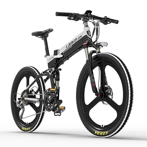 Bicicleta de montaña eléctrica plegables : QDCFY Lankeleisi XT750 versión deportiva (blanco)