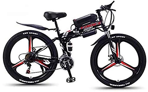 Bicicleta de montaña eléctrica plegables : RDJM Bici electrica 26 '' de Bicicleta eléctrica Plegable Bicicletas de montaña for Adultos Frenos 36V 350W 13Ah extraíble de Iones de Litio E-Bici Fat Tire Doble Disco de luz LED