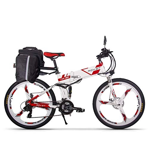Bicicleta de montaña eléctrica plegables : RICH BIT Bicicleta Eléctrica Plegable de 26 Pulgadas E-Bike, Equipar con Batería 36V 12AH 250W y Motor sin Escobillas, Funciona en el Modelo 3 (Pedal - Asistencia de Pedal - Acelerador)