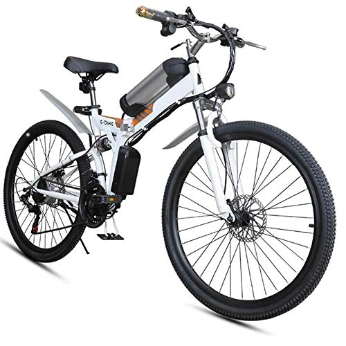 Bicicleta de montaña eléctrica plegables : RXRENXIA Bicicleta Eléctrica Plegable De 26 Pulgadas De Nieve Fat Tire Bike 12Ah Li-Batería 21 Playa Velocidad del Crucero De La Montaña E-Bicicleta con El Asiento Trasero