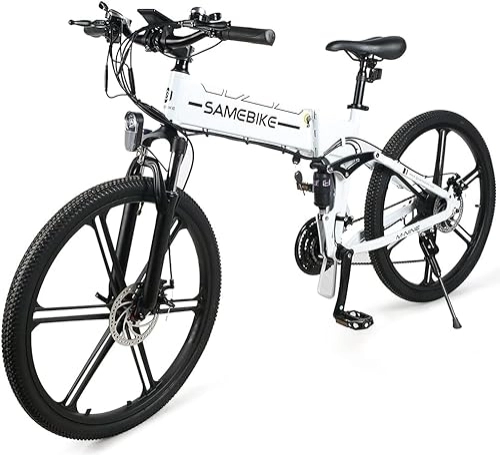 Bicicleta de montaña eléctrica plegables : SAMEBIKE Bicicleta eléctrica 26" Bicicleta Montaña Plegable Ebike, 48V / 10, 4Ah Batería, 21 Vel, Pedal Assist, Instrumento a Color TFT Adultos Urbana