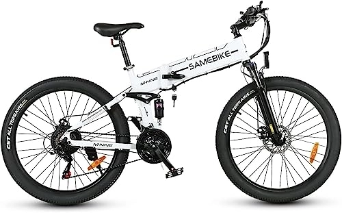 Bicicleta de montaña eléctrica plegables : SAMEBIKE Bicicleta eléctrica 26" Bicicleta Montaña Plegable Ebike, 48V / 12, 5Ah Batería, 21 Vel, Pedal Assist, Instrumento a Color TFT Adultos Urbana
