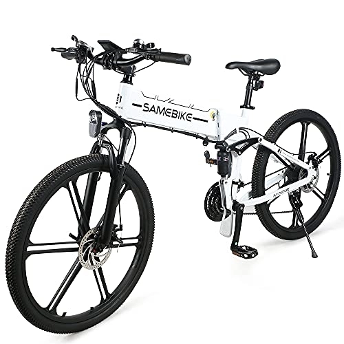 Bicicleta de montaña eléctrica plegables : SAMEBIKE Bicicleta eléctrica 26" Fatbike Bicicleta Montaña Plegable Ebike, 48V10.4 / 12.5Ah Batería, Shimano 21 Vel, Pedal Assist, Instrumento a Color TFT Adultos Urbana