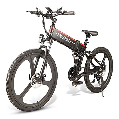 Bicicleta de montaña eléctrica plegables : SAMEBIKE Plus E-Bike, E-MTB, E-Mountainbike 48V 10.4Ah 499Wh - Bicicleta De Montaña Eléctrica Plegable De 26 Pulgadas con Cambio De 21 Niveles Asistido